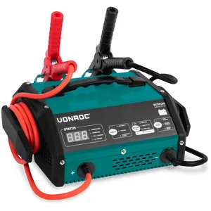 Comparateur de prix : VONROC Chargeur de batterie avec démarrage rapide - Max. 15A - Pour batterie au plomb 6V et 12V