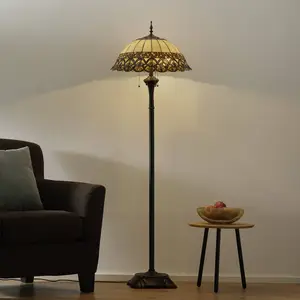 Comparateur de prix : Clayre&Eef Frieda - lampadaire avec abat-jour Tiffany