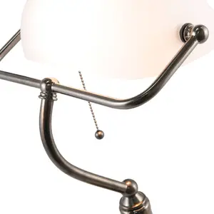 Comparateur de prix : Clayre&Eef Lampe de bureau 5100W abat-jour en verre blanc