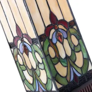 Comparateur de prix : Lumilamp Clayre&Eef Lampe à poser 5907, verre coloré au style Tiffany