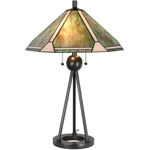 Comparateur de prix : Lumilamp Clayre&Eef Lampe à poser 5LL-6165 au style Tiffany, Ø50 cm