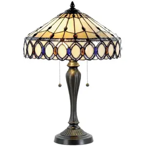 Lumilamp Clayre&Eef Lampe à poser Fiera au style TiffanyVendu parluminaire