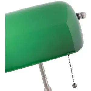Comparateur de prix : Clayre&Eef Lampe de banquier Verda avec pied en nickel