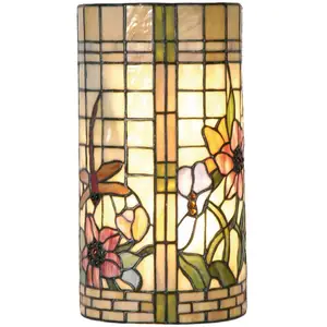 Lumilamp Clayre&Eef Applique florale Hannah de style Tiffany pas cher