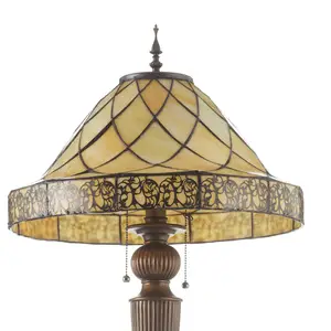 Comparateur de prix : Lumilamp Clayre&Eef Lampadaire Diamond avec diffuseur style Tiffany