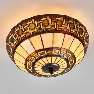 Lumilamp Clayre&Eef Wilma - plafonnier de style TiffanyVendu parluminaire