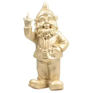 Stoobz Nain de jardin en résine F*ck 16 x 12 x 32 cm Doré