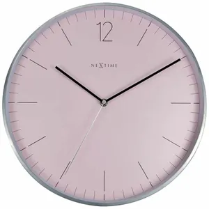 NeXtime Horloge Murale Verre/Métal/roantique Rose Essentiel Argent Blanc 30 x 0,02 cmVendu parkaufland