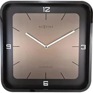NeXtime -Horloge murale - 40 x 40 x 4 cm - Bois - Noir - 'Square Wall'Vendu parkaufland