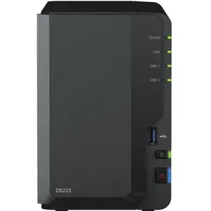 Synology DS223 (2 x 6 To), NAS, Noir