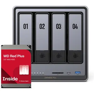 Ugreen DXP4800 Plus 4Bay 16TB NAS met 4x 4TB WD RED (4 x 4 To, WD Red)...