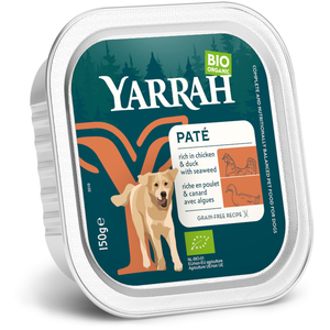 Comparateur de prix : Yarrah Bio Pâté 12 x 150 g pour chien - poulet bio, canard bio, algues...