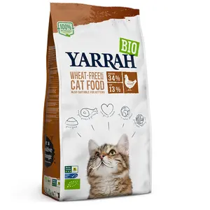 Comparateur de prix : Yarrah - Croquettes chat/chaton sans céréales poulet et poisson 2,4kg