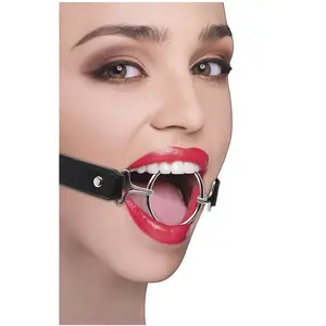 Comparateur de prix : Ouch! Bâillon Anneau XL avec Sangles Cuir Noires