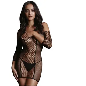 Comparateur de prix : Le DesirShots - Le Désir Mini robe manches longues résille et filet