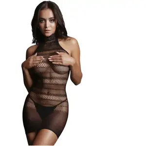 Comparateur de prix : Le DesirShots - Le Désir Mini robe en dentelle et résille à col montant