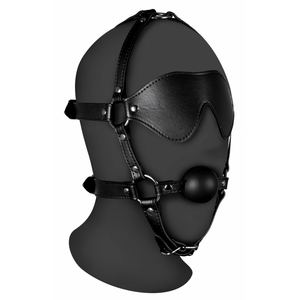 Bâillon Muselière avec Boule et Masque GAG XTREME Noir 