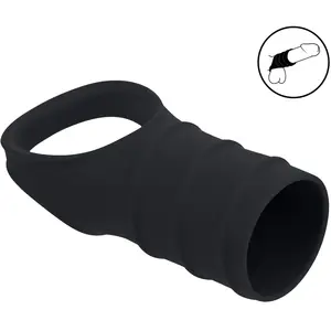 Cock Ring and Ribbed Sleeve SiliconeVendu parrue-des-plaisirs