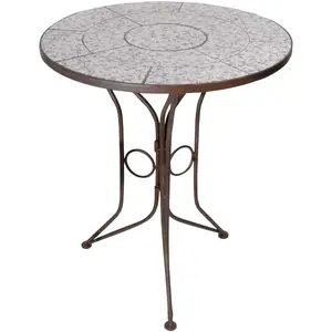 Esschert Design - Table en céramique et fer forgé pas cher