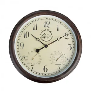 Esschert Design Horloge de station avec thermo-hygromètre 30,5cm TF008 pas cher