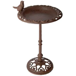 Esschert Design Bain d'oiseau en Fonte sur Pied 23 x 23 x 39 cm