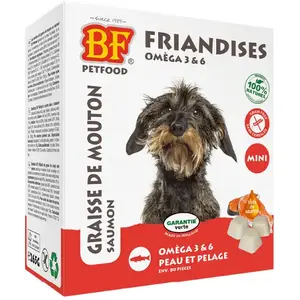 Comparateur de prix : Biofood BF Petfood MINI Bonbons Graisse de Mouton Saumon pour chien, 80 pièces
