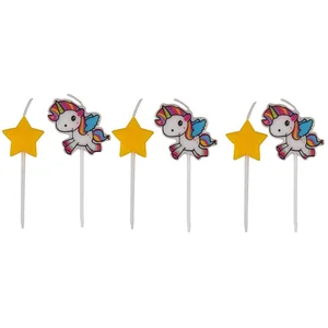Comparateur de prix : Folat 65049 Lot de 6 bougies d'anniversaire Motif licorne