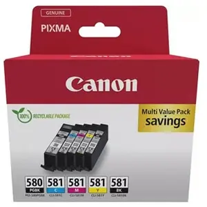 Canon Multipack Noir*2 + Couleurs*3 - PGI-580/CLI-581 P pas cher
