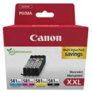 Comparateur de prix : Canon Multipack à haut rendement CLI-581XXL Noir, Jaune, Magenta, Cyan