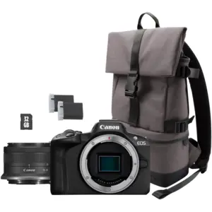 Appareil photo hybride Canon EOS R50, noir + objectif RF-S 18-45mm F4... pas cher