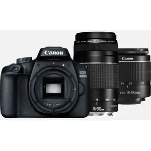 Comparateur de prix : Canon Reflex EOS 4000D avec Objectif EFS 1855mm III, 18 MP, Noir