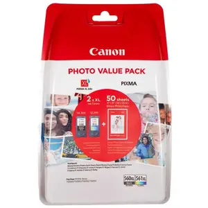 Comparateur de prix : Canon PACK PG-560XL/CL-561XL + PAPIER GP-501 A6 50 FEUILLES