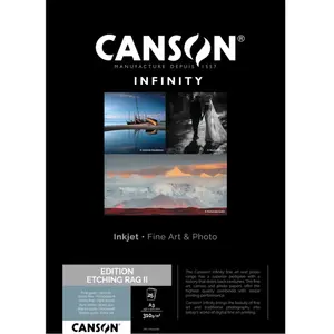 Papier mat Canson Infinity Edition Etching Rag II 310 g/mÂ² A3, 25 feu...
