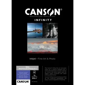 Papier mat Canson Infinity Rag Photographique II, 310 g/mÂ² A4, 25 feu...