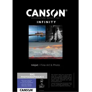 Papier mat Canson Infinity Rag Photographique II, 310 g/mÂ² A3, 25 feu...