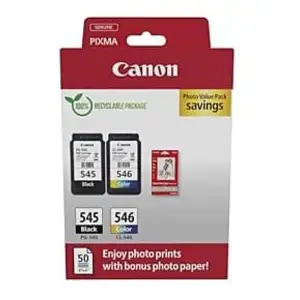 Comparateur de prix : Cartouche d'encre CANON PG-545 noir + CL-546 couleurs + Papier