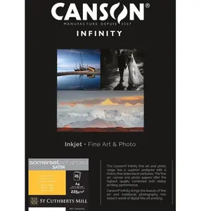Papier Canson Infinity Somerset Enhanced Satin White, 225Â g/mÂ², A4, ...