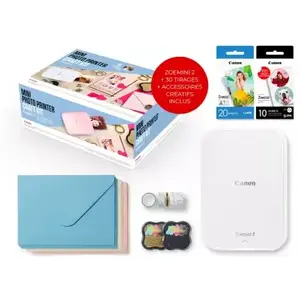 Imprimante photo portable CANON Kit créatif Zoemini 2 Blanche+40 f+acces pas cher