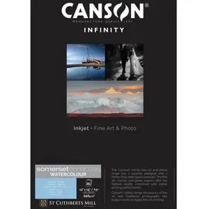 Papier Canson Infinity Somerset Enhanced Watercolour Rag White, 240Â g... pas cher