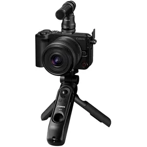 Comparateur de prix : Canon EOS R50 V + Optique RF-S 14-30mm pour Système EOS R + Poignée-Trépied HG-100TBR avec commande a distance  Bluetooth + Microphone DM-E100 +  Carte SD 128 GB