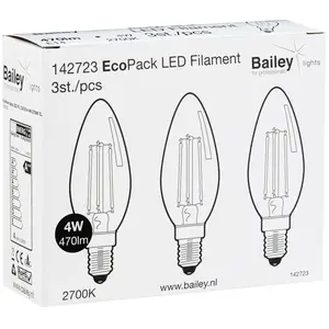 Ampoule à led Bailey filament - culot e14 - 4w - 2700k - c35 - lot de 3 Bailey 142723 pas cher