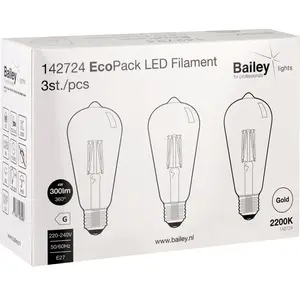 Comparateur de prix : Bailey | 3x LED Ampoule de tube | E27  | 4W