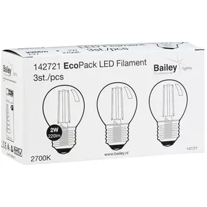 Bailey | 3x LED Ampoule sphériques | E27 | 2W pas cher