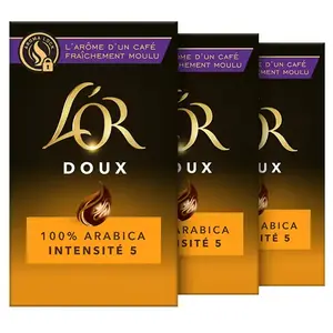 L'OR Lot de 12   Café moulu L’OR Doux - 12x250g pas cher