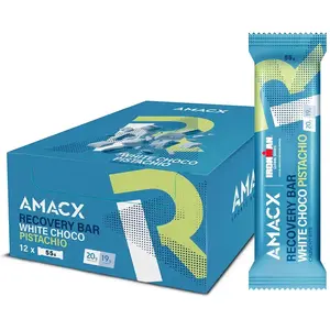 Amacx Boîte De Barres Protéinées Recovery Chocolat Blanc Et Pistache 5... pas cher