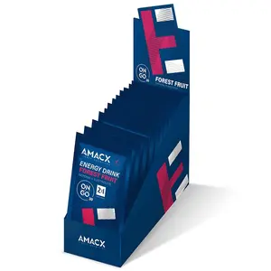 Comparateur de prix : Boisson Amacx Energy Drink On the Go goût fruits des bois (12x31g)
