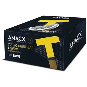Comparateur de prix : Amacx Boîte De Barres énergétiques Turbo Chew Citron 50g 12 Unités One Size