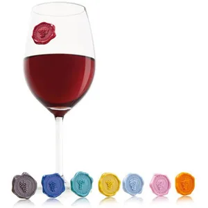 Vacu Vin - 878 - Jeu 8 Marque-Verres Vacu Vin Cepages pas cher