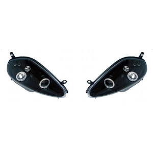 AUTO-STYLE Set de phares pour Fiat Grande Punto 2005-2008 - Noir - Angel-Eyes inclus DLFIK04J