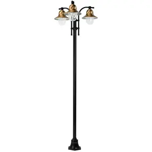 K.S. Verlichting lampadaire d'extérieur Toscane à 3 lampes, noirVendu parluminaire